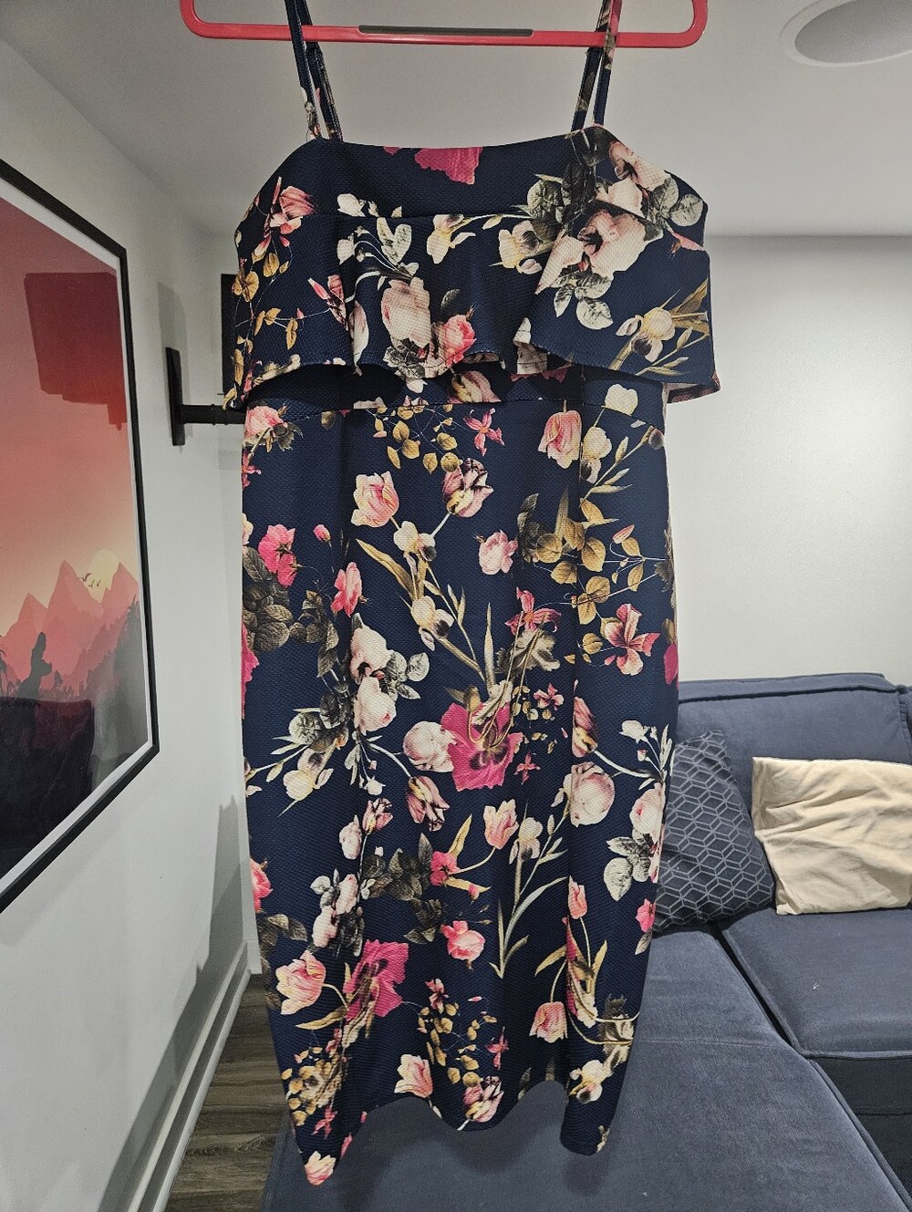 Asos Maternity Dress In Navy Floral